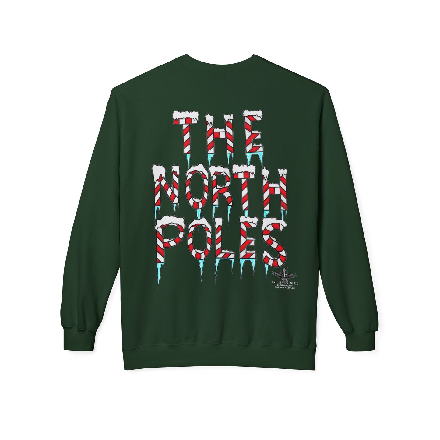 POLAR BEAR SWEATER ROCK N ROLL BEAR SWEATSHIRT FINE ART UGLY CHRISTMAS SWEATER SHAKINAART UNIQUE CENTRIC