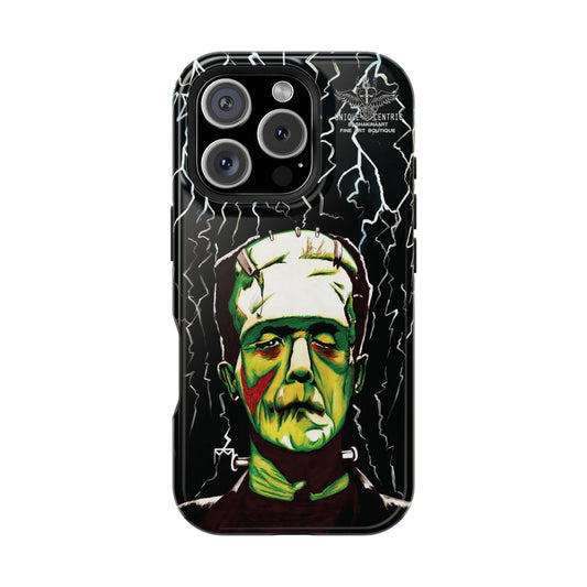 FRANKENSTEIN HALLOWEEN IPHONE 16 FINE ART DESIGNER PHONE CASE HORROR MOVIE ICON BORIS KARLOFF THUNDER HOLLYWOOD FILM PHONE COVER UNIQUE CENTRIC SHAKINAART