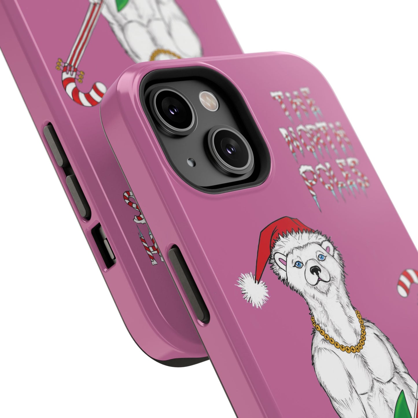 CHRISTMAS HOLIDAY POLAR BEAR ROCK N ROLL FINE ART PHONE CASE ALL SIZES SHAKINAART