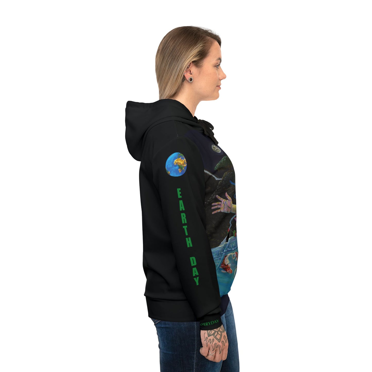 UNIQUE CENTRIC EARTH DAY IS EVERYDAY FINE ART HOODIE