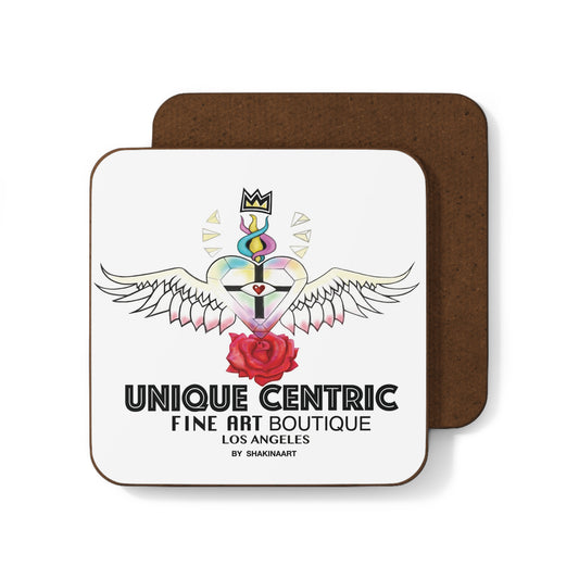 CROWN HEART WITH WINGS AND ROSE BEER COASTER