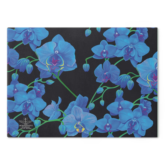 Stylish Blue Orchid Dining Placemat — Glass