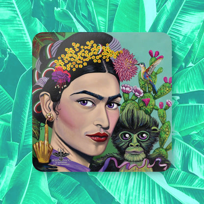 FRIDA KAHLO FINE ART DRINK COASTER 