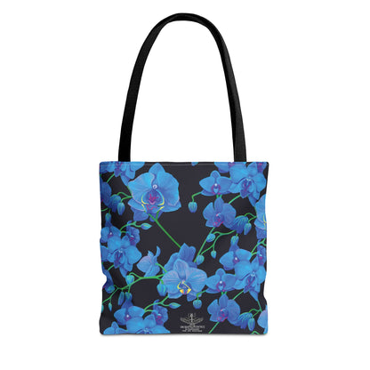 UNIQUE CENTRIC BLUE VELVET ORCHID BOTANICAL GARDEN TOTE BAG