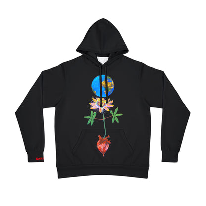 UNIQUE CENTRIC EARTH HEART EVERYDAY  FINE ART HOODIE