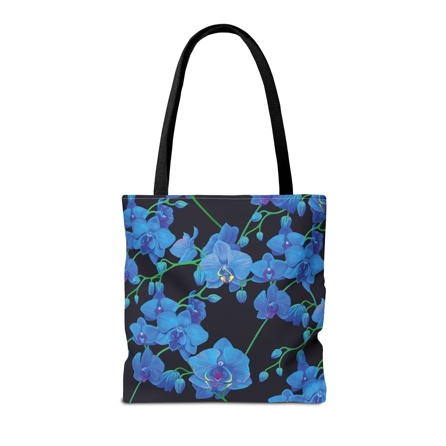 UNIQUE CENTRIC BLUE VELVET ORCHID BOTANICAL GARDEN TOTE BAG