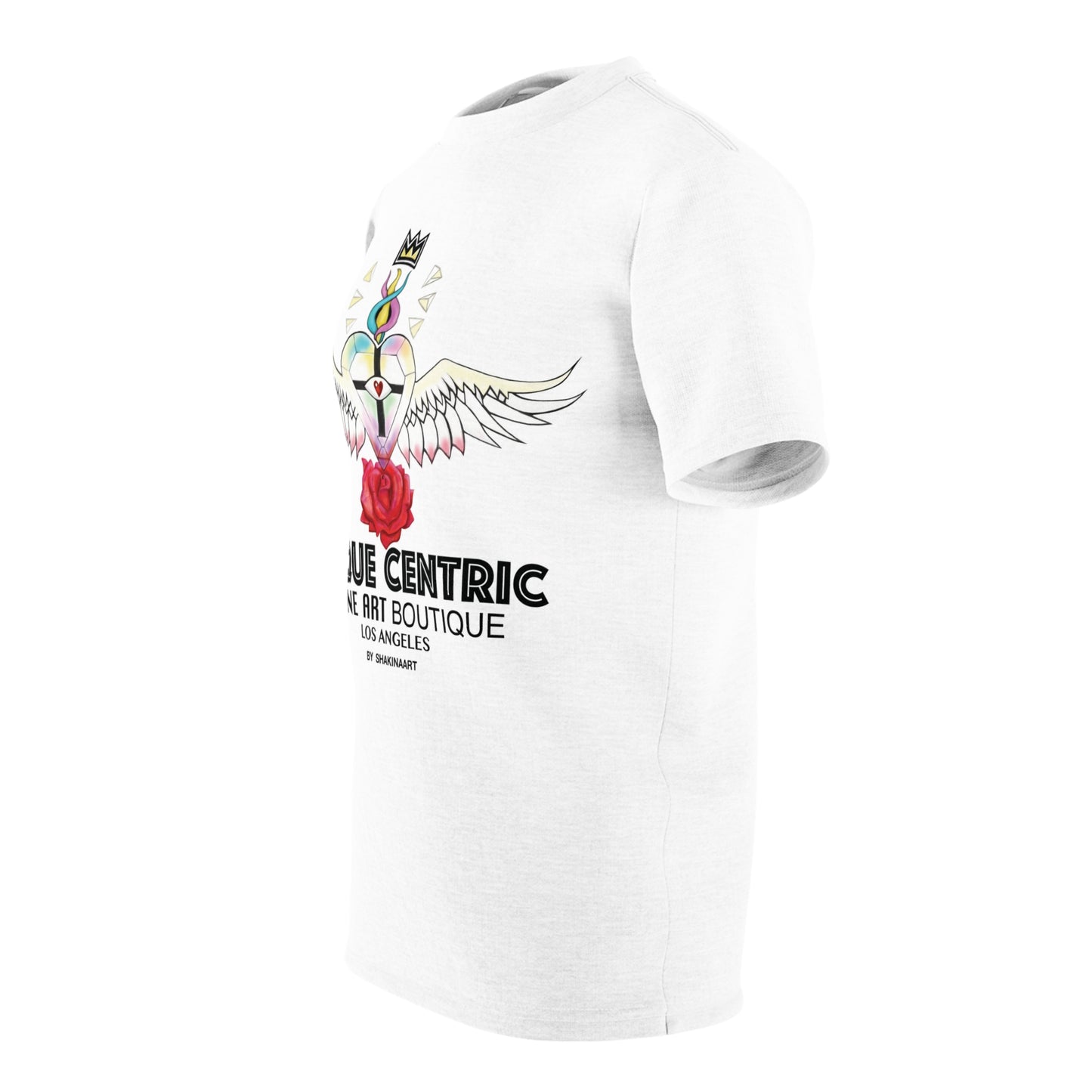 UNIQUE CENTRIC FINE ART BOUTIQUE: POWER WISDOM & LOVE WHITE BRAND LOGO KING TEE