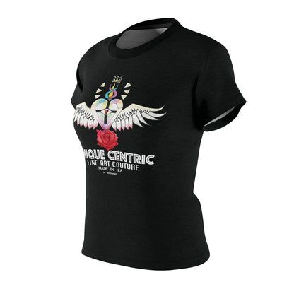 UNIQUE CENTRIC FINE ART COUTURE: POWER WISDOM & LOVE BLACK QUEEN TEE