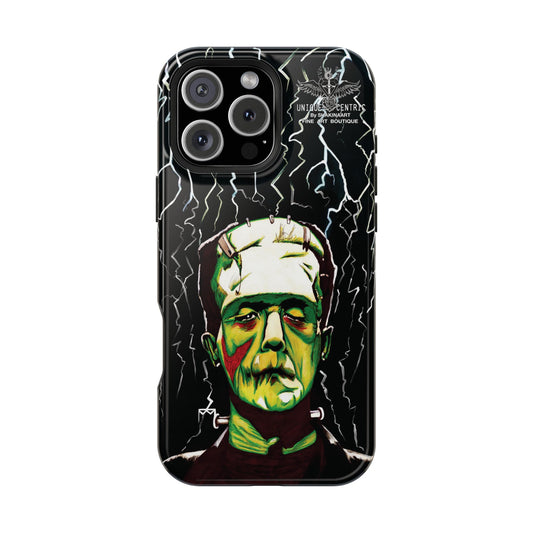 FRANKENSTEIN HALLOWEEN IPHONE 16 FINE ART DESIGNER PHONE CASE HORROR MOVIE ICON BORIS KARLOFF THUNDER HOLLYWOOD FILM PHONE COVER UNIQUE CENTRIC SHAKINAART