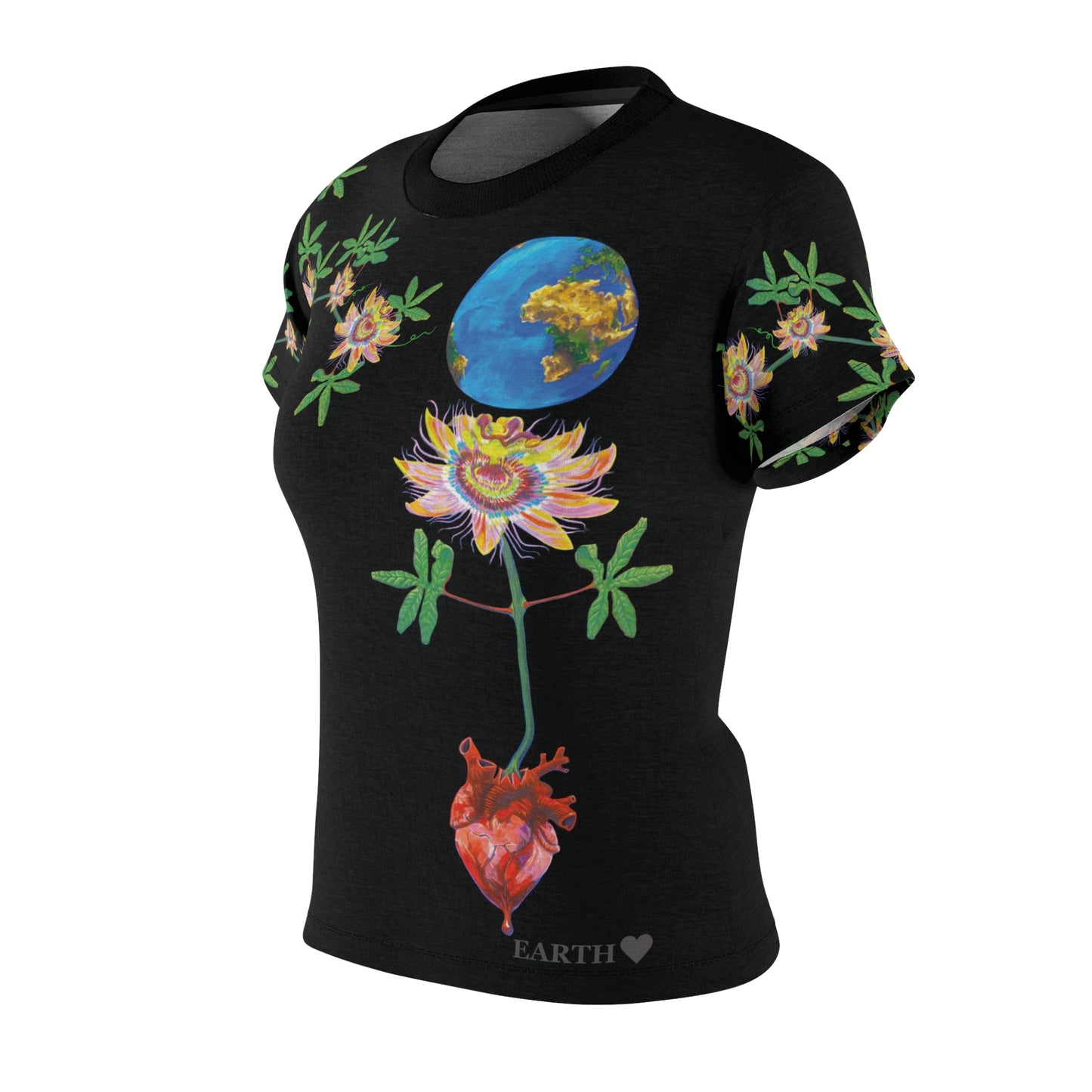 UNIQUE CENTRIC EARTH HEART (ALL LIVES MATTER) FINE ART QUEEN TEE
