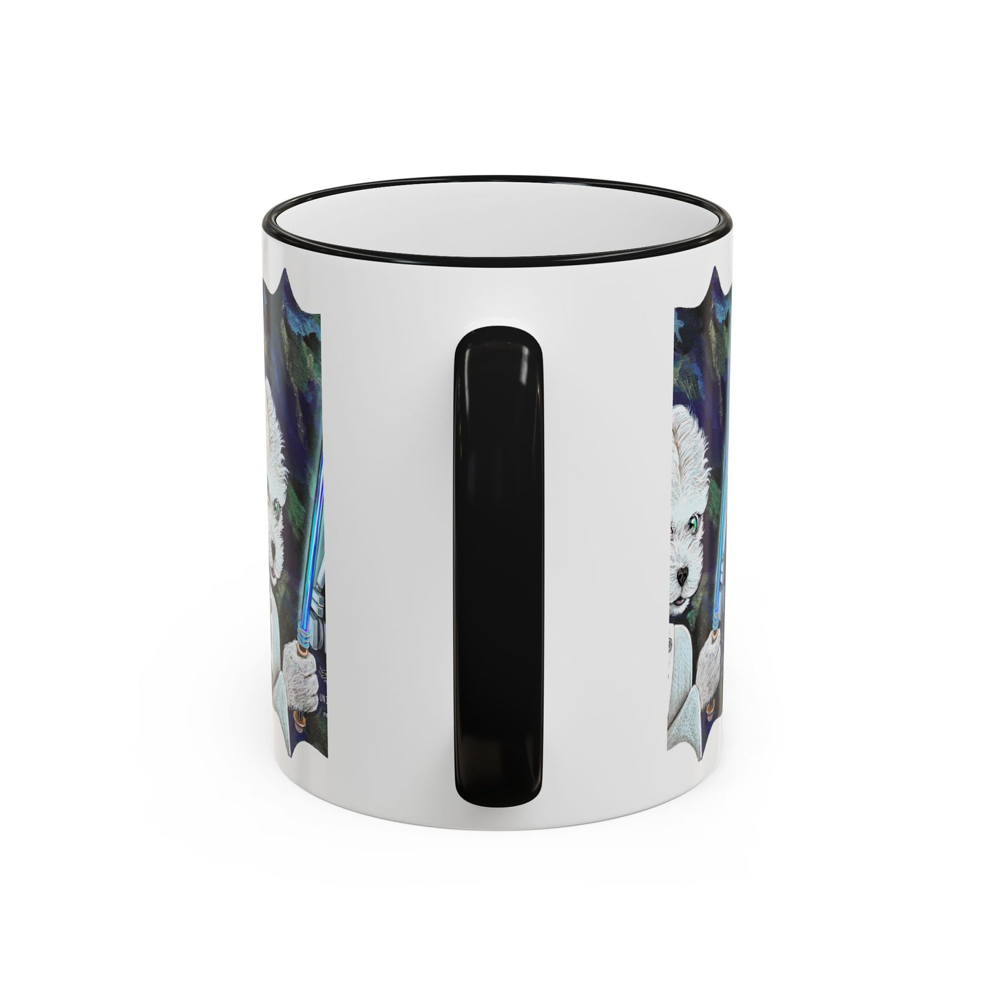 Galaxy Dog & Droid Mug — Sci‑Fi Pet Lovers Accent Rim Coffee Cup