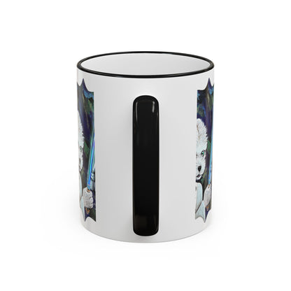 Galaxy Dog & Droid Mug — Sci‑Fi Pet Lovers Accent Rim Coffee Cup