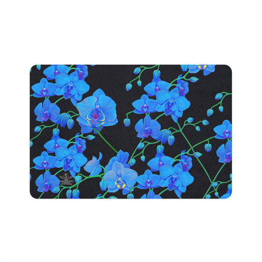 Spring Blue Orchid Food Place Mat — 12x18 Waterproof