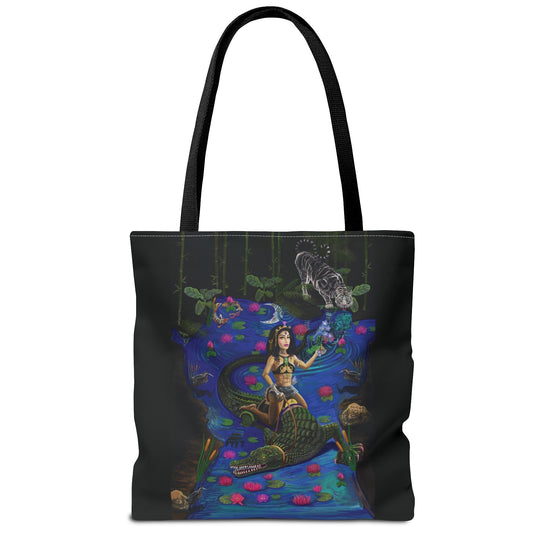 fantasy beauty & the beast dragon tiger tote shopping bag