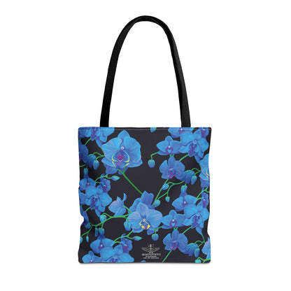 UNIQUE CENTRIC BLUE VELVET ORCHID BOTANICAL GARDEN TOTE BAG