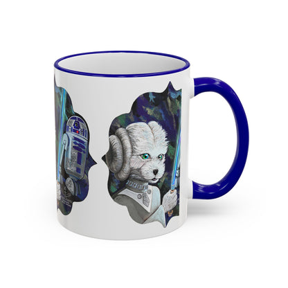 Galaxy Dog & Droid Mug — Sci‑Fi Pet Lovers Accent Rim Coffee Cup
