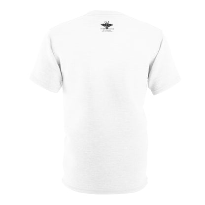 UNIQUE CENTRIC FINE ART BOUTIQUE: POWER WISDOM & LOVE WHITE BRAND LOGO KING TEE