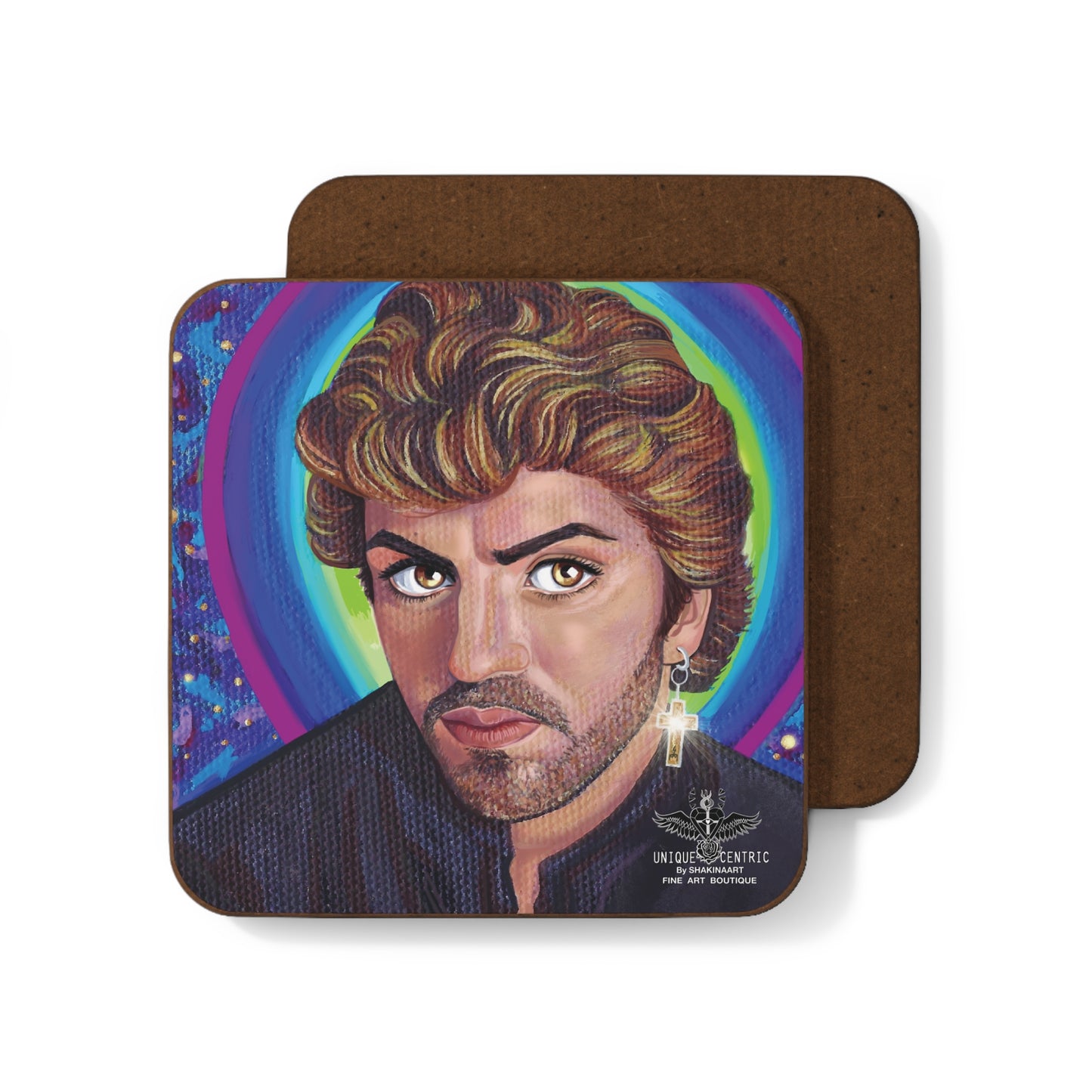 UNIQUE CENTRIC GEORGE MICHAEL: WHAM! AMAZING FREEDOM & FAITH MUSIC LEGEND FINE ART PREMIUM COASTER