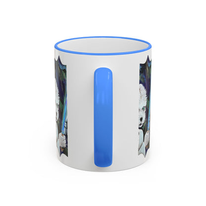 Galaxy Dog & Droid Mug — Sci‑Fi Pet Lovers Accent Rim Coffee Cup