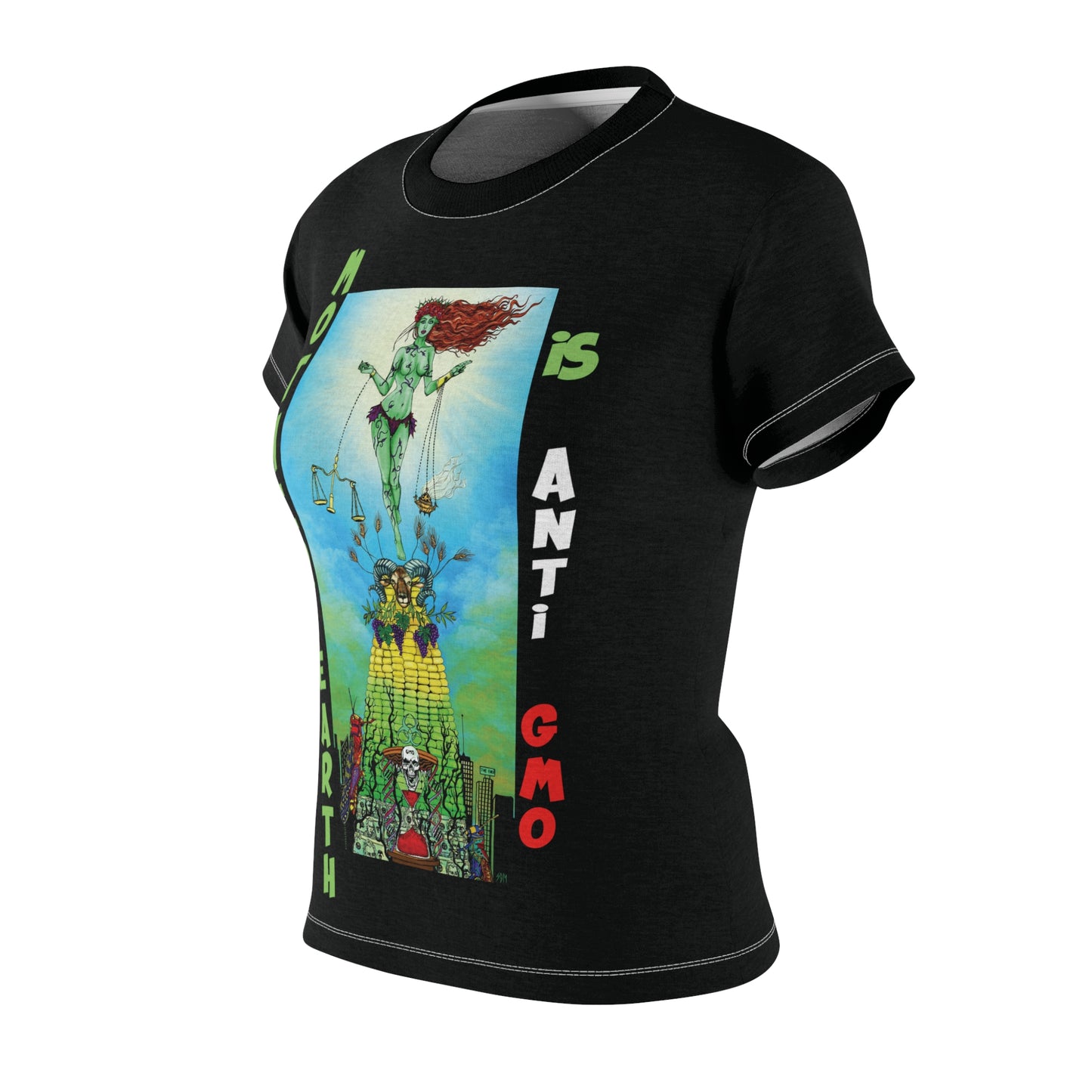 UNIQUE CENTRIC MOTHER EARTH DAY ORGANIC FINE ART COUTURE TEE