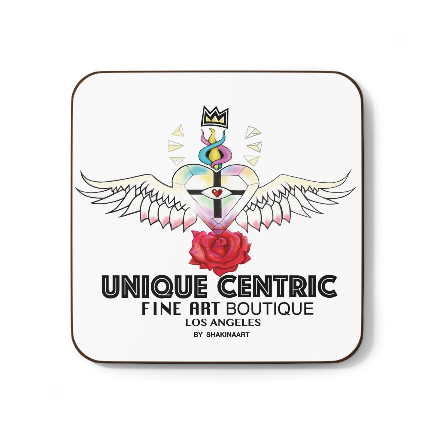 UNIQUE CENTRIC POWER WISDOM & LOVE FINE ART BOUTIQUE WHITE PREMIUM COASTER