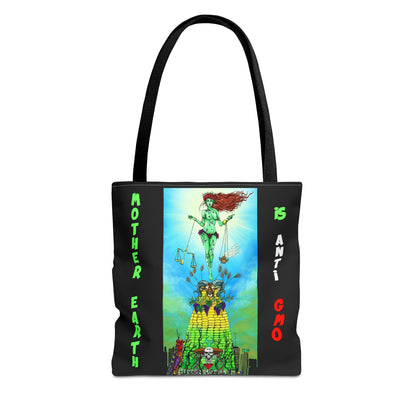 UNIQUE CENTRIC FINE ART DESIGNER REUSABLE TWO FOR ONE MOTHER EARTH IS ANTI GMO EARTH DAY GREEN THUMB SHOPPING GROCERY BAG BY SHAKINAART WHAT THE HEALTH FORKS OVER KNIVES KISS THE GROUND THE NEED TO GROW SUPERSIZE ME FOOD INC JOE LAMPL