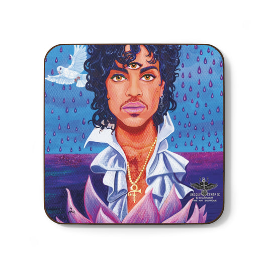 UNIQUE CENTRIC PRINCE PURPLE RAIN DOVES CRY FINE ART MUSIC LEGENDS PREMIUM COASTER