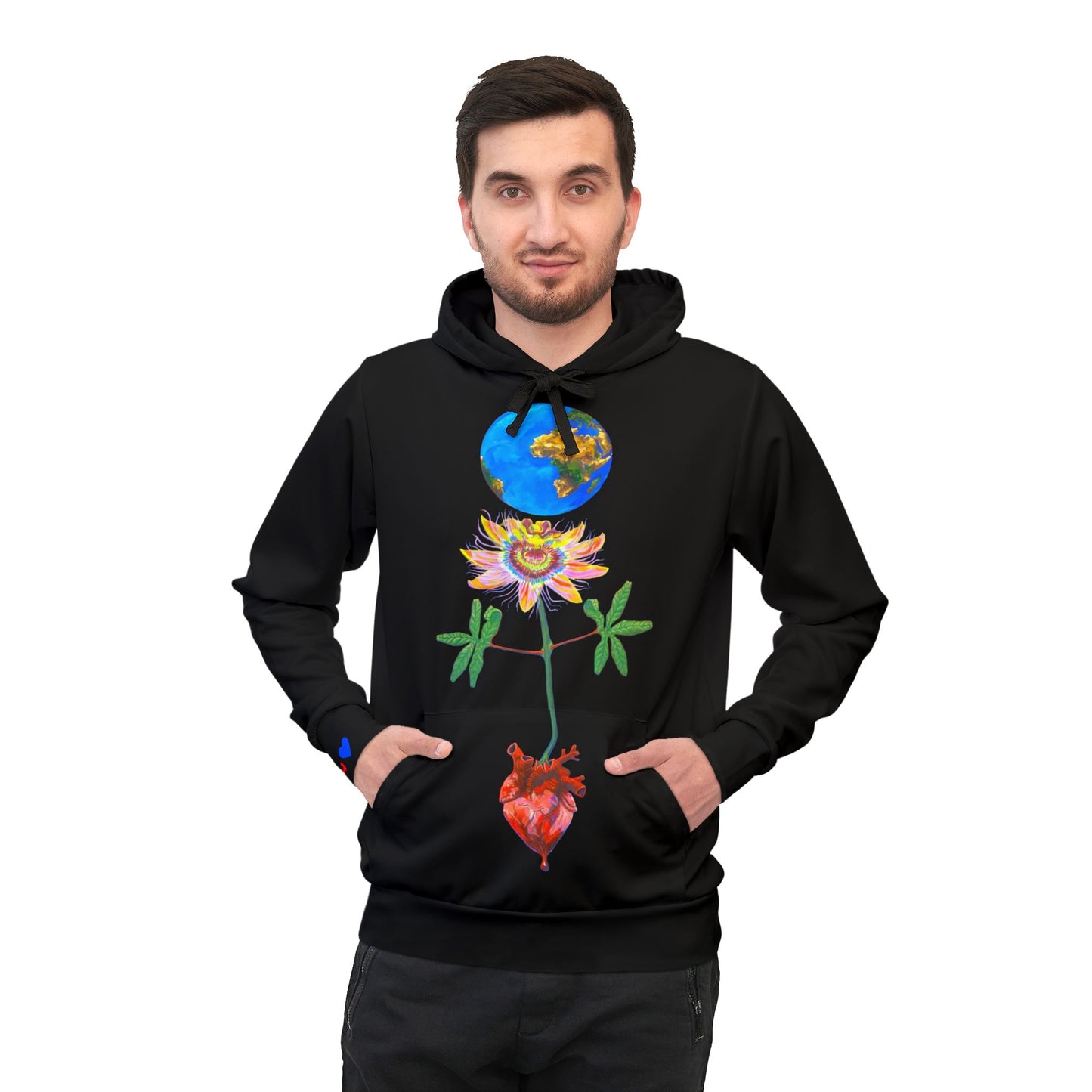 UNIQUE CENTRIC EARTH HEART EVERYDAY  FINE ART HOODIE