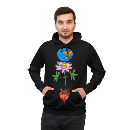 UNIQUE CENTRIC EARTH HEART EVERYDAY  FINE ART HOODIE