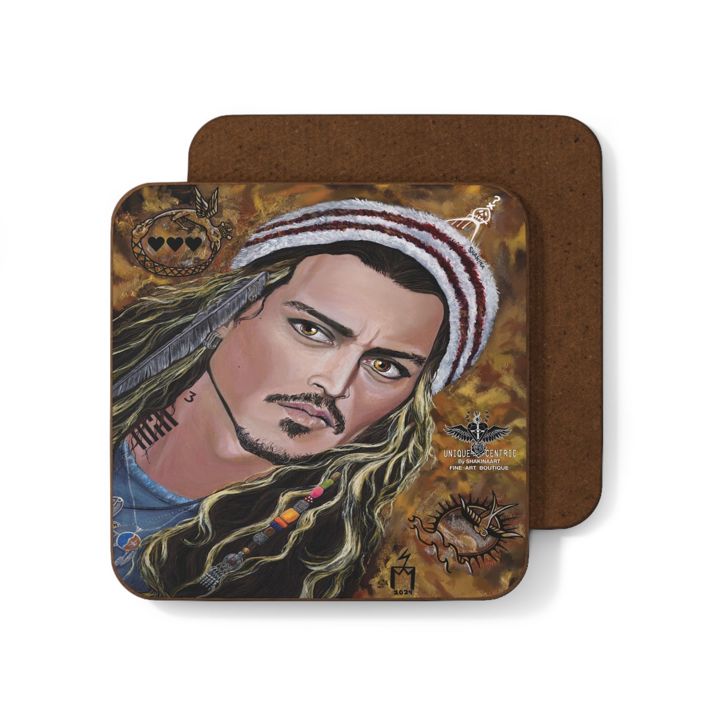 UNIQUE CENTRIC JOHNNY DEPP LONG LIVE THE MAVERICK KING FINE ART FILM LEGENDS PREMIUM COASTER