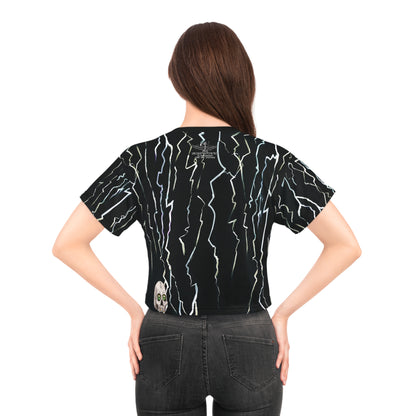 UNIQUE CENTRIC FRANKENSTEIN FINE ART CROPPED QUEEN TEE