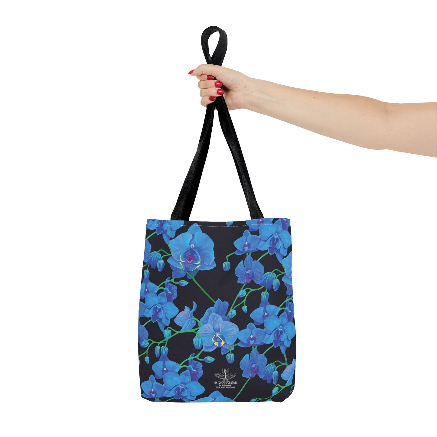 UNIQUE CENTRIC BLUE VELVET ORCHID BOTANICAL GARDEN TOTE BAG