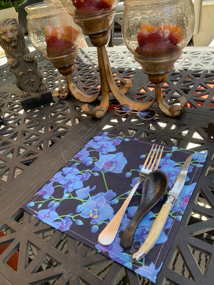 Blue Orchid Botanical Cotton Dinner Napkins