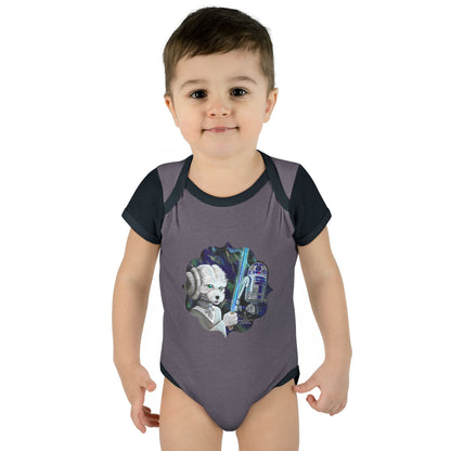 Galaxy Dog & Droid Illustrated Baby Bodysuit