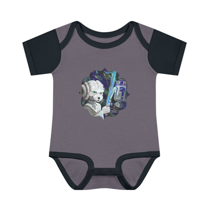 Galaxy Dog & Droid Illustrated Baby Bodysuit