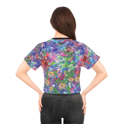 UNIQUE CENTRIC TRIP OUT RAINBOW EARTH HEART FINE ART CROPPED QUEEN TEE