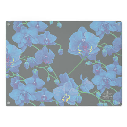 Stylish Blue Orchid Dining Placemat — Glass