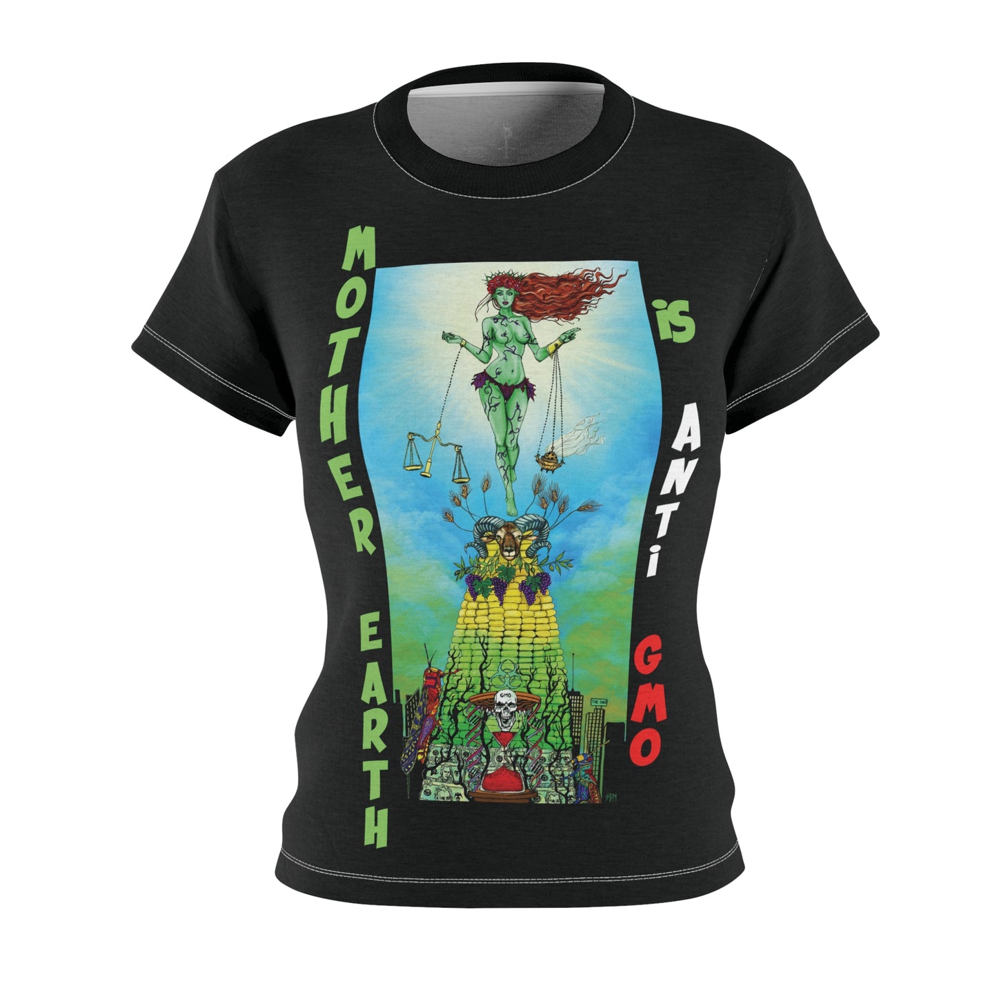 UNIQUE CENTRIC MOTHER EARTH DAY ORGANIC FINE ART COUTURE TEE