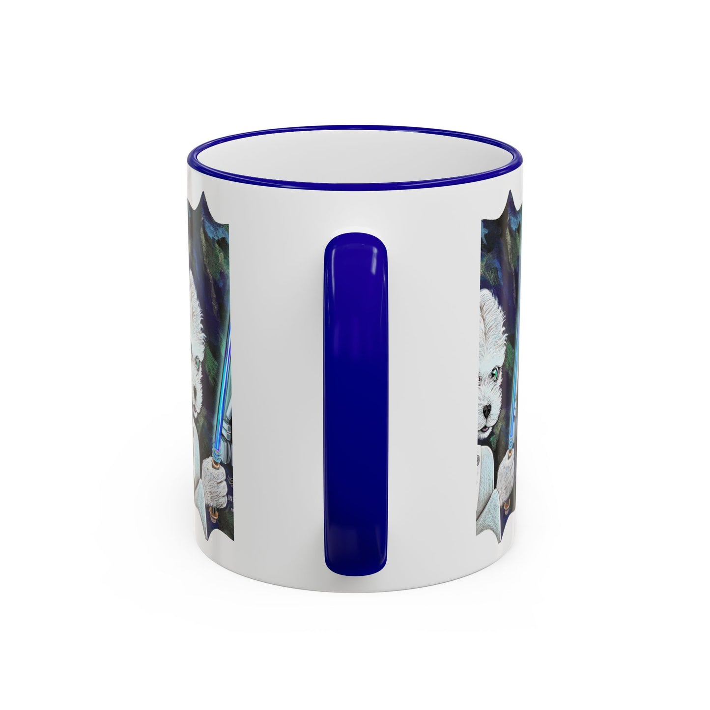 Galaxy Dog & Droid Mug — Sci‑Fi Pet Lovers Accent Rim Coffee Cup