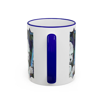 Galaxy Dog & Droid Mug — Sci‑Fi Pet Lovers Accent Rim Coffee Cup