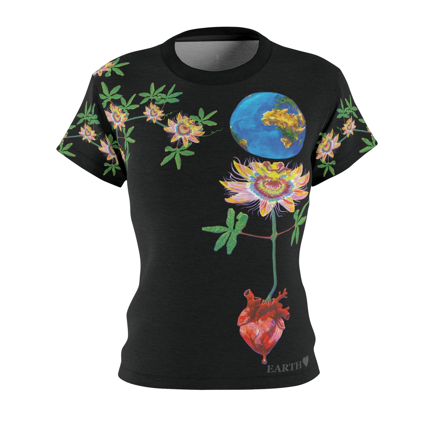 UNIQUE CENTRIC EARTH HEART (ALL LIVES MATTER) FINE ART QUEEN TEE