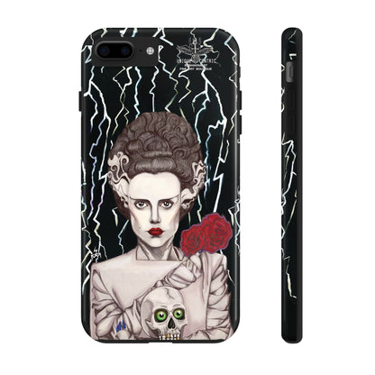 ELECTRIFY Those Around You with A Bride even the LIVING can be Bewitched By.... Let Them Stare at a Tough Phone Case that will Protect Your iPHONE Wherever GO!  Inspired by Universal Studios 1935 Film, The Bride of Frankenstein, starring Elsa Lanchester.   The Corpse Bride of Frankenstein was originally Brought to Life on Canson Paper, via the Mediums of Pen, Marker, Colored Pencil, and Acrylic Paint, by the then Blossoming Artistic Talent of Shakinaart when She was 16 years old.  SHAKINAART's Paintings are