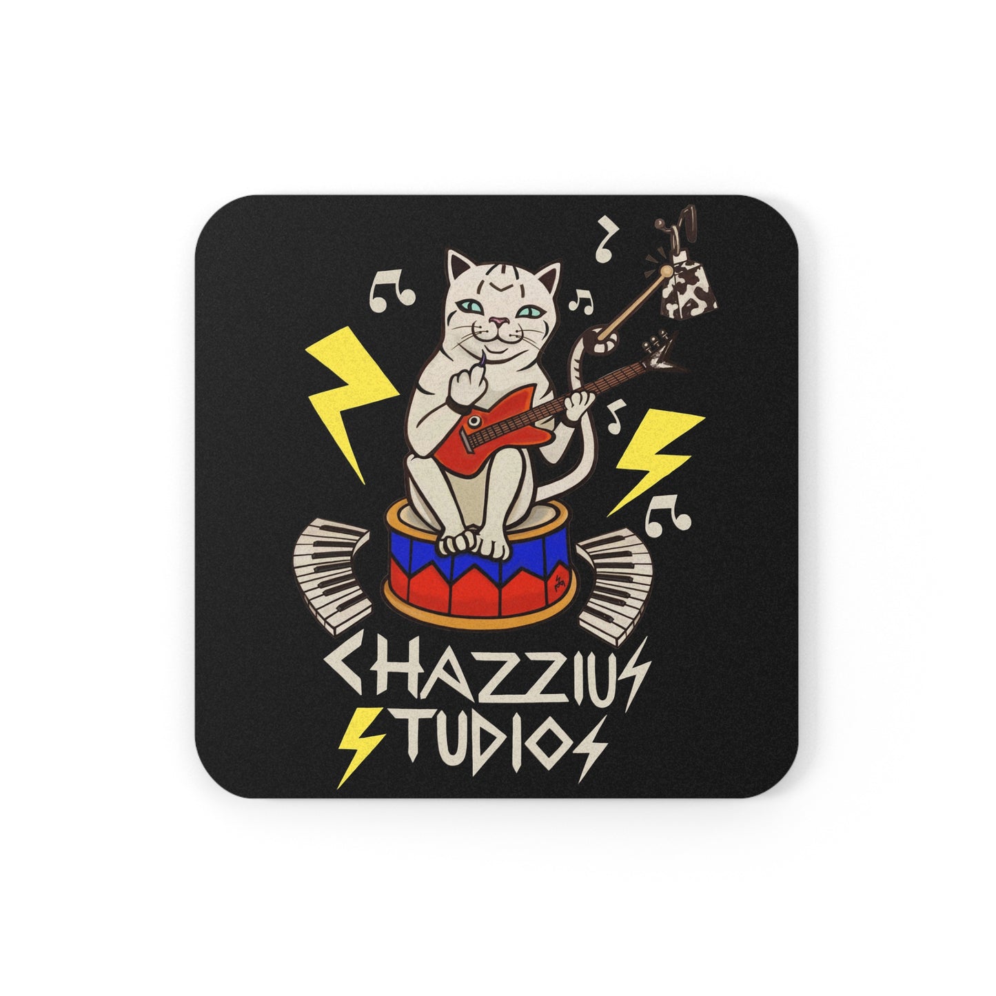 UNIQUE CENTRIC PUNK ROCK KITTY FINE ART DRINK COASTER