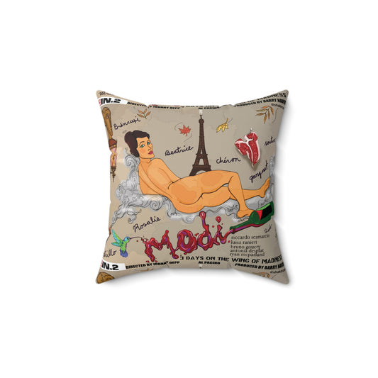 UNIQUE CENTRIC MODIGLIANI MODI 3 DAYS ON THE WING OF MADNESS FINE ART PILLOW