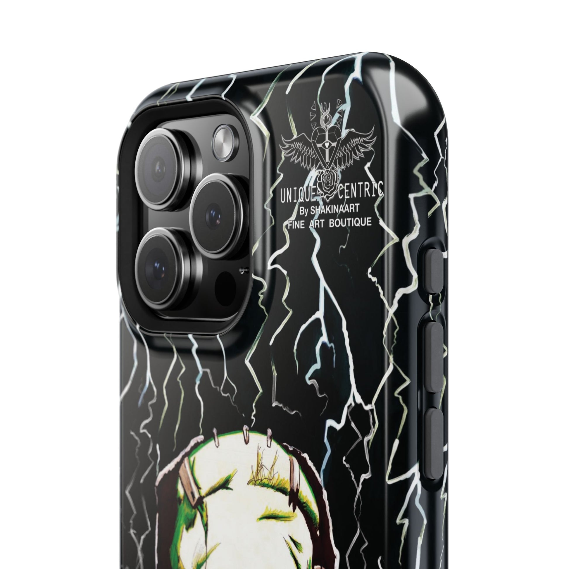 FRANKENSTEIN HALLOWEEN IPHONE 16 FINE ART DESIGNER PHONE CASE HORROR MOVIE ICON BORIS KARLOFF THUNDER HOLLYWOOD FILM PHONE COVER UNIQUE CENTRIC SHAKINAART