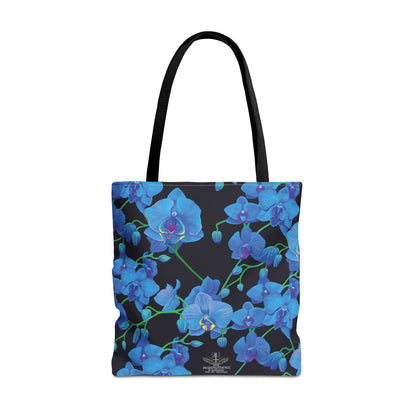 UNIQUE CENTRIC BLUE VELVET ORCHID BOTANICAL GARDEN TOTE BAG