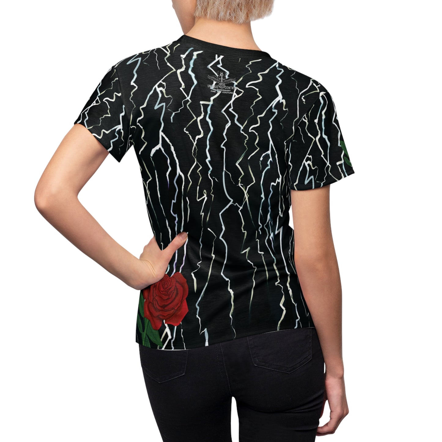 UNIQUE CENTRIC rebel bride stunning FINE ART t-shirt CREATED BY SHAKINAART.  Make a statement WITH FINE ART FASHION, WEAR THIS edgy AND ELEGANT bride OF FRANKENSTEIN ELSA LANCHESTER T shirt with skull and roses. Perfect for those who dare to defy tradition. Shop now!