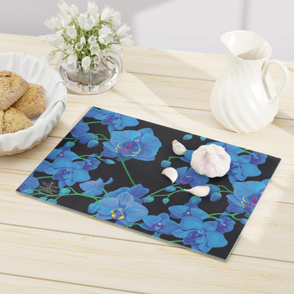 Stylish Blue Orchid Dining Placemat — Glass