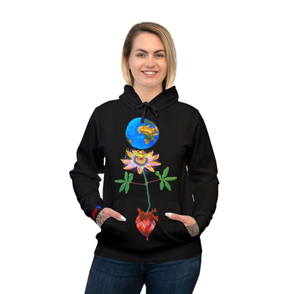 UNIQUE CENTRIC EARTH HEART EVERYDAY  FINE ART HOODIE