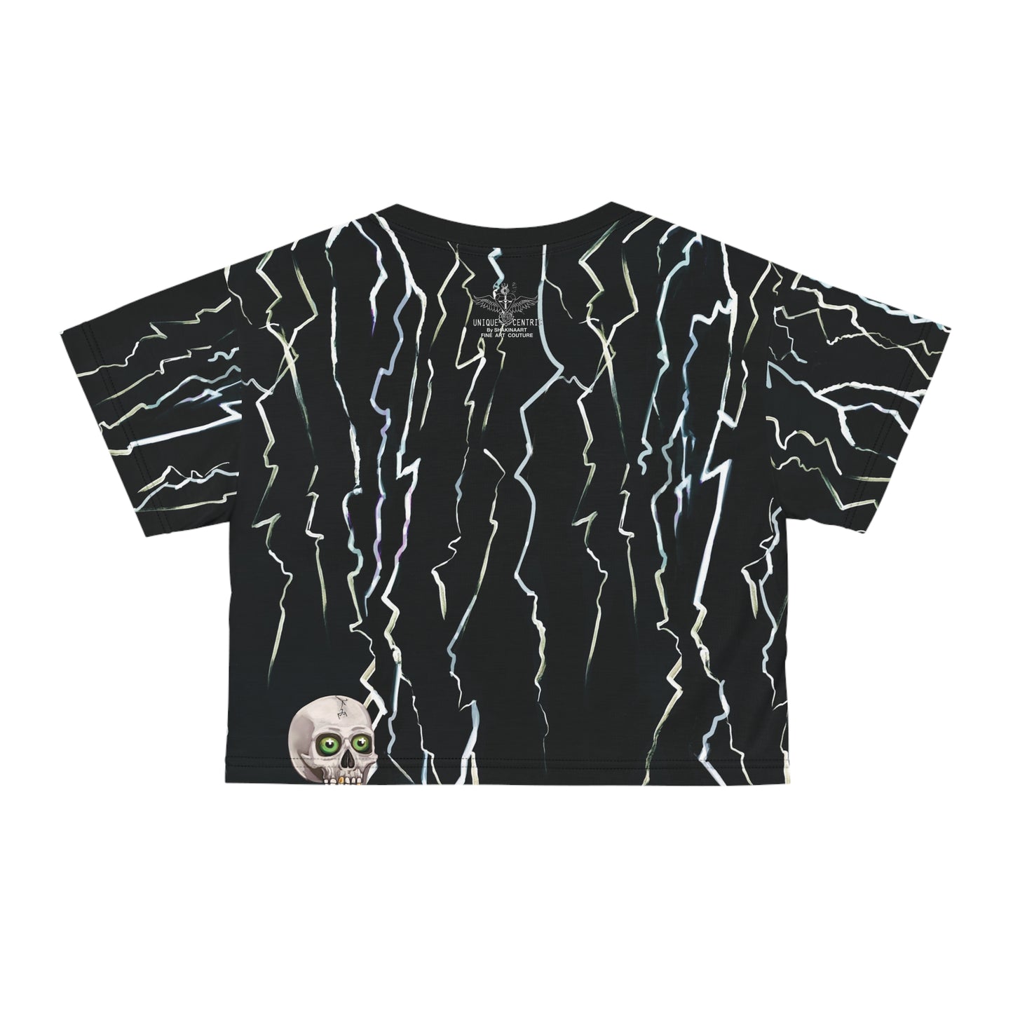 UNIQUE CENTRIC FRANKENSTEIN FINE ART CROPPED QUEEN TEE